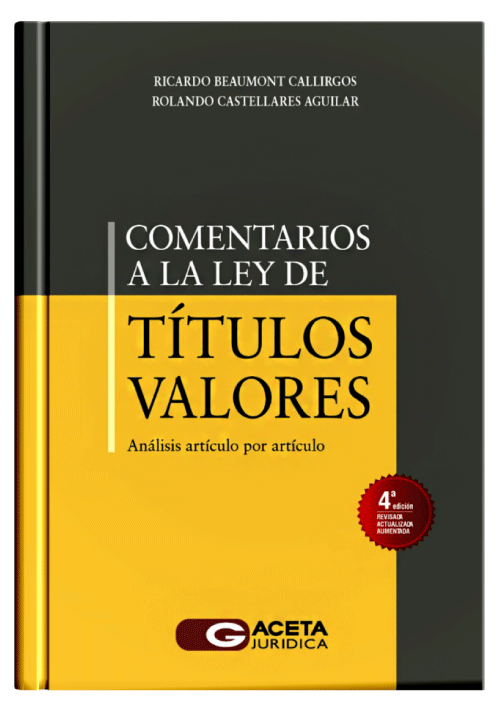 COMENTARIOS A LA LEY DE TÍTULOS VALORES..